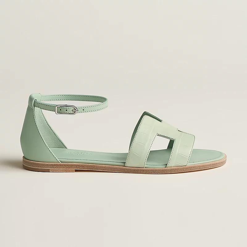 Giày Hermes Santorini Sandal Nữ Xanh Mint